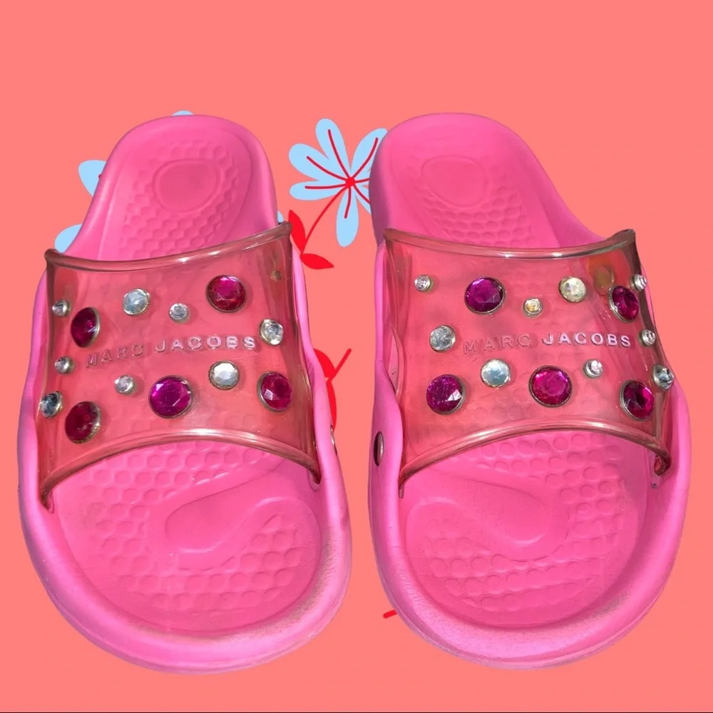 Marc Jacobs Pink Diamond Slides Size 9 - Picture 1 of 7